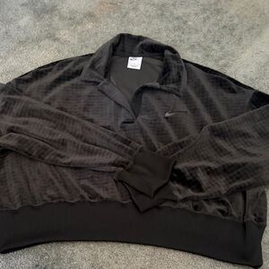 Nike Black Textured Pullover Sweatshirt